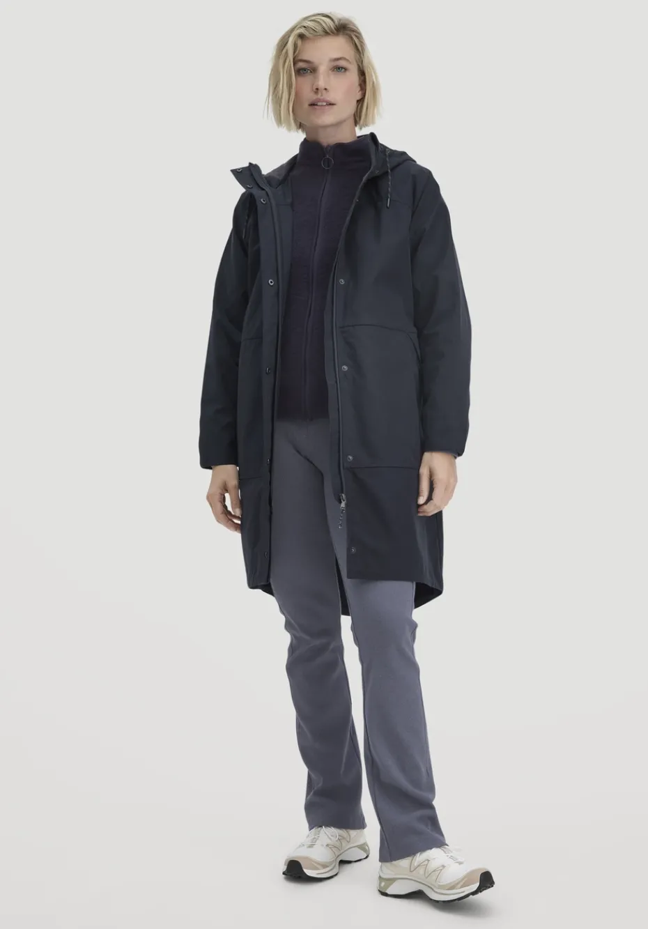 hessnatur Allwetter Parka NATURE SHELL Relaxed aus reiner Bio-Baumwolle von marine