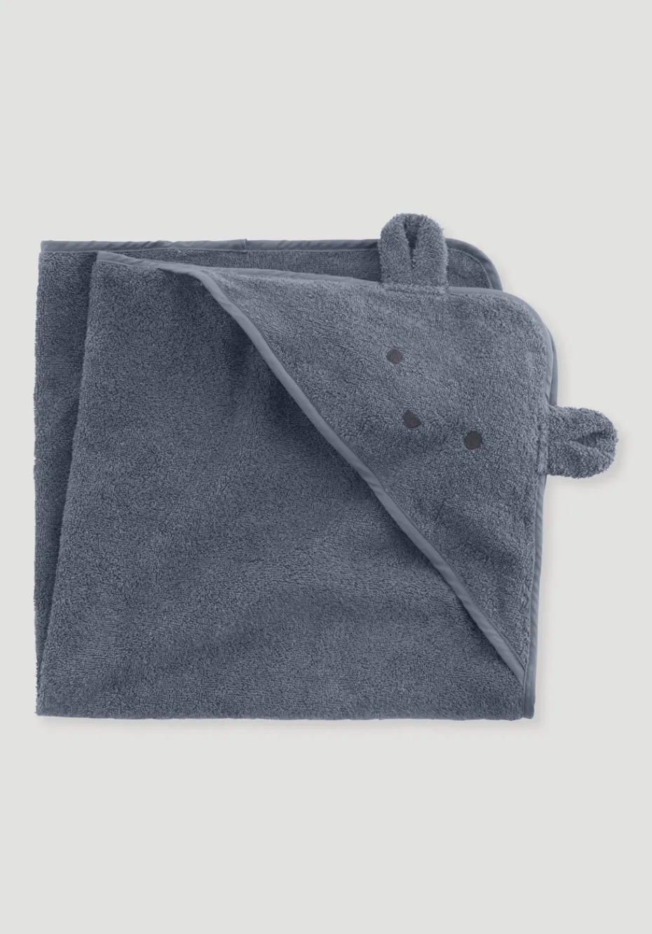 hessnatur Baby Badetuch mit Kapuze aus reiner Bio-Baumwolle von stahlblau Sale