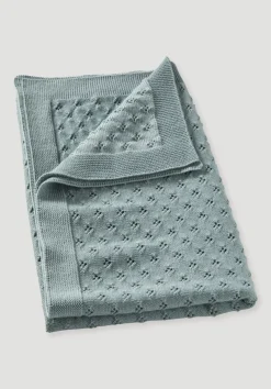 hessnatur Baby Strickdecke aus reiner Bio-Merinowolle von mattgrün Best