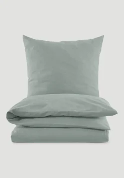 hessnatur Bettwäsche-Set aus Bio-Baumwolle mit Leinen von salbei Discount