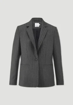 hessnatur Blazer Nadelstreifen Regular aus reiner Schurwolle von anthrazit New