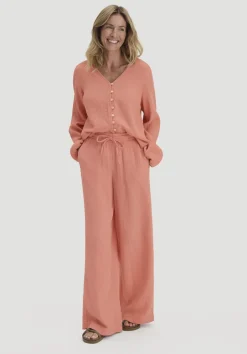 hessnatur Bluse Relaxed aus reiner Bio-Baumwolle von pfirsichrot Clearance