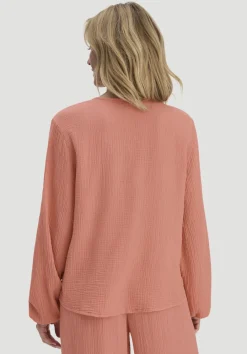 hessnatur Bluse Relaxed aus reiner Bio-Baumwolle von pfirsichrot Clearance