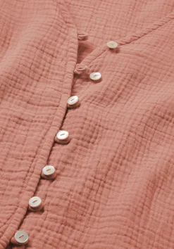 hessnatur Bluse Relaxed aus reiner Bio-Baumwolle von pfirsichrot Clearance