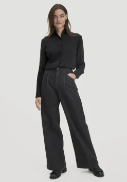 hessnatur Bluse Relaxed aus TENCEL™ Lyocell von schwarz Outlet