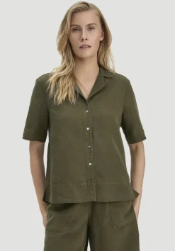 hessnatur Bluse Relaxed aus TENCEL™ Lyocell mit Leinen von goldoliv New