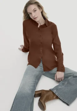 hessnatur Bluse Relaxed aus TENCEL™ Lyocell von dunkles rost Best