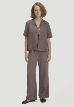 hessnatur Bluse Relaxed aus TENCEL™ Lyocell mit Leinen von mocca New