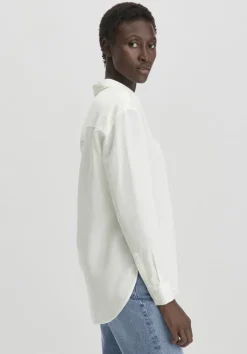 hessnatur Bluse Relaxed aus weichem TENCEL™ Lyocell mit Leinen von naturweiss New