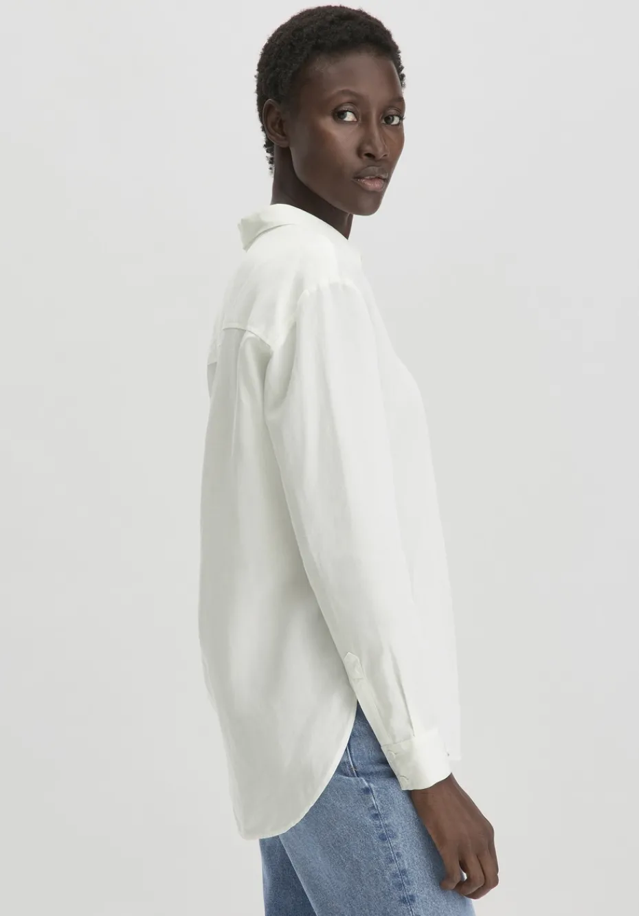 hessnatur Bluse Relaxed aus weichem TENCEL™ Lyocell mit Leinen von naturweiss New