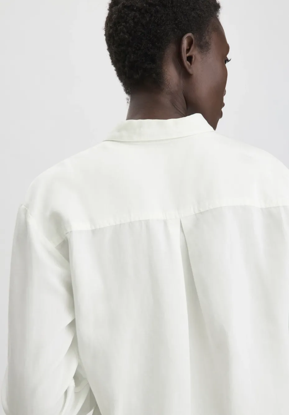 hessnatur Bluse Relaxed aus weichem TENCEL™ Lyocell mit Leinen von naturweiss New