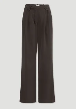 hessnatur Bundfalten Hose Wide Leg aus TENCEL™ Lyocell von kakao braun Online