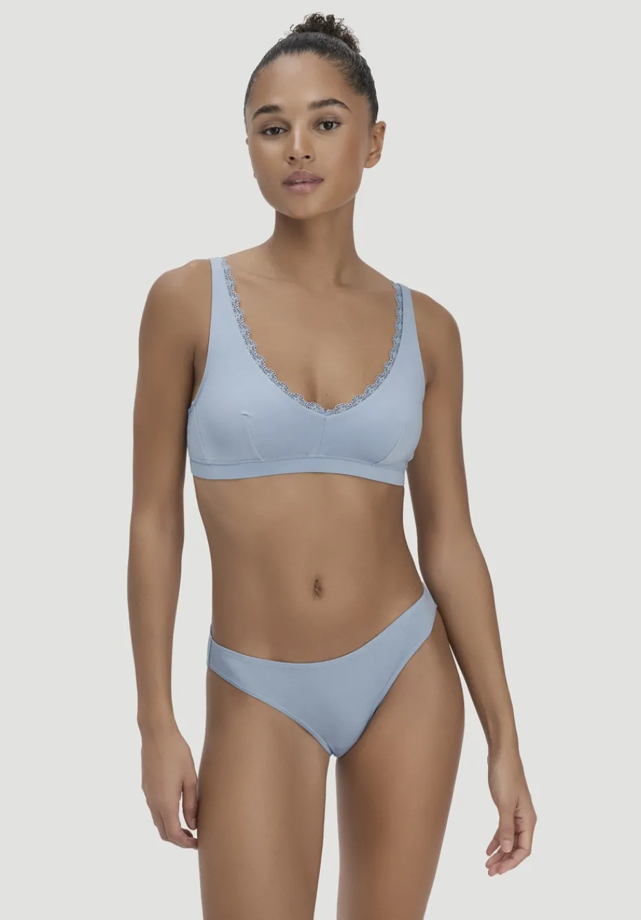 hessnatur Bustier COTTON FEEL LACE aus Bio-Baumwolle von nordisch blau Hot