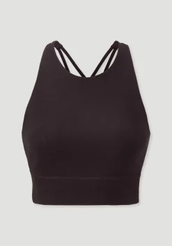 hessnatur Bustier Highneck ACTIVE LIGHT aus Bio-Baumwolle von schwarzbeere Outlet