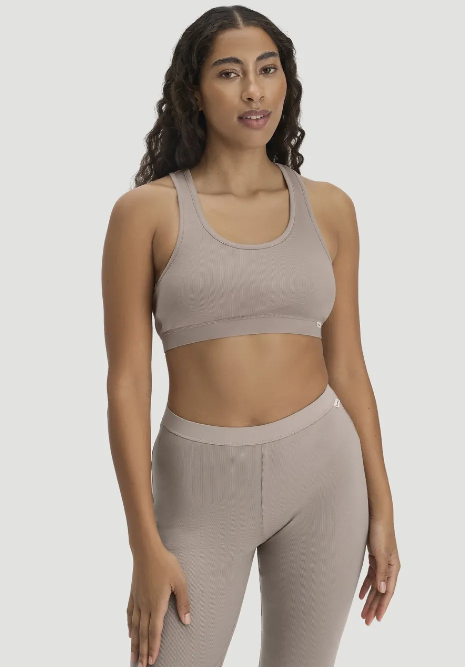 hessnatur Bustier Racerback SOFT RIB aus Bio-Baumwolle von mandelbraun Online