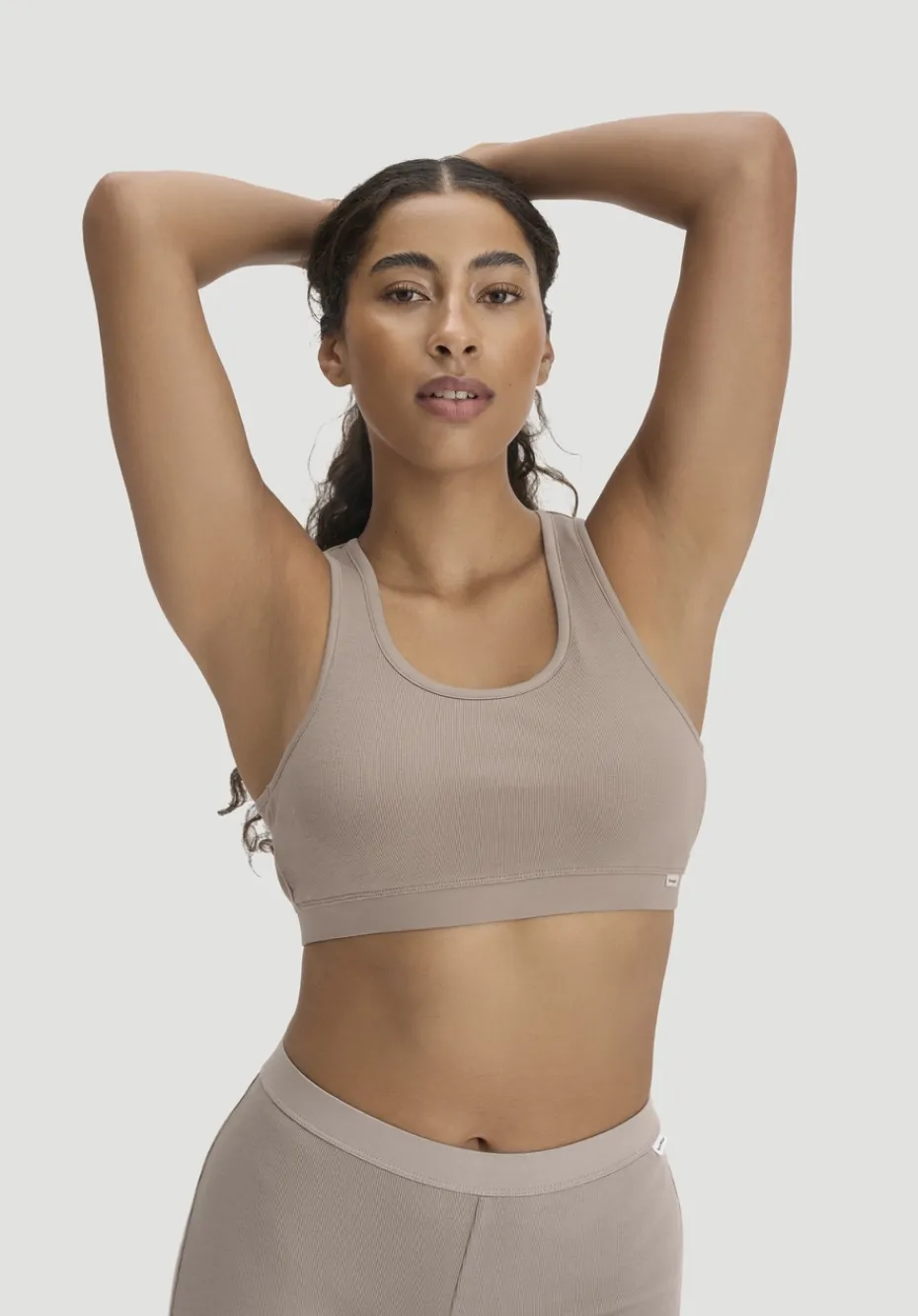 hessnatur Bustier Racerback SOFT RIB aus Bio-Baumwolle von mandelbraun Online