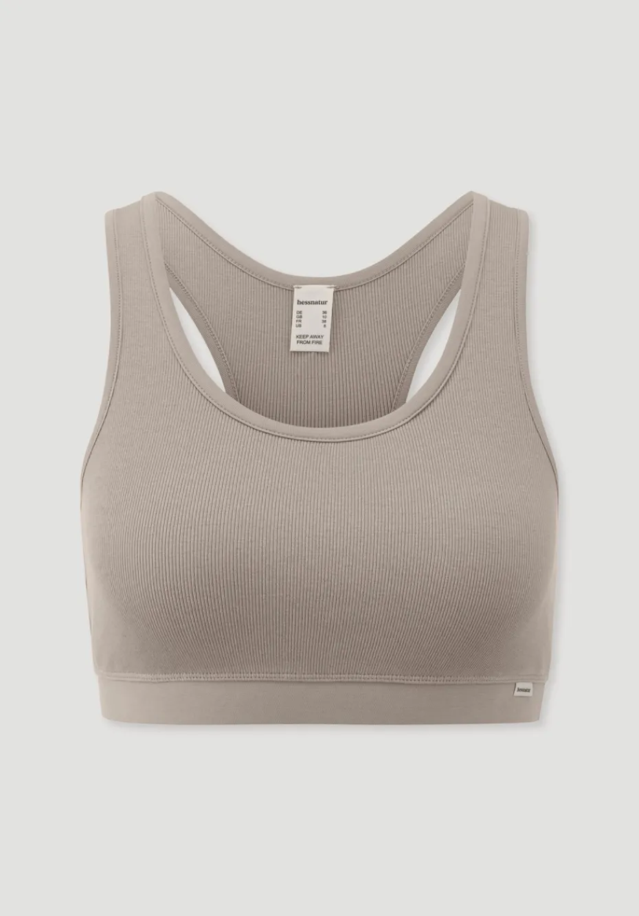hessnatur Bustier Racerback SOFT RIB aus Bio-Baumwolle von mandelbraun Online