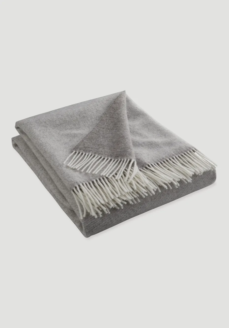 hessnatur Doubleface Plaid TOSID aus reiner Bio-Lambswool von naturgrau Clearance
