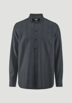 hessnatur Flanell Hemd Regular aus Bio-Baumwolle mit TENCEL™ Lyocell von anthrazit New