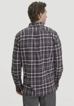 hessnatur Flanell Karo Hemd Regular aus reiner Bio-Baumwolle von anthrazit