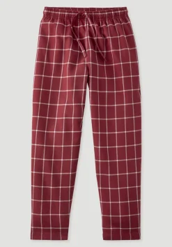hessnatur Flanell Schlafhose aus reiner Bio-Baumwolle von kaminrot New