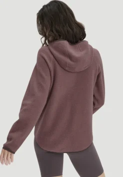 hessnatur Fleece Hoodie Relaxed ACTIVE LIGHT aus reiner Bio-Baumwolle von rosébraun Clearance