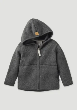 hessnatur Fleece Jacke aus reiner Bio-Baumwolle von anthrazit