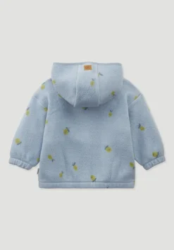 hessnatur Fleece Jacke reiner Bio-Baumwolle von helles jeansblau New