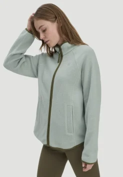 hessnatur Fleece Jacke Relaxed ACTIVE LIGHT aus Bio-Baumwolle von mattgrün Outlet