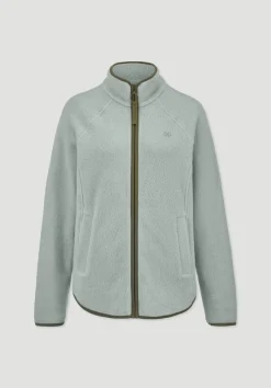 hessnatur Fleece Jacke Relaxed ACTIVE LIGHT aus Bio-Baumwolle von mattgrün Outlet
