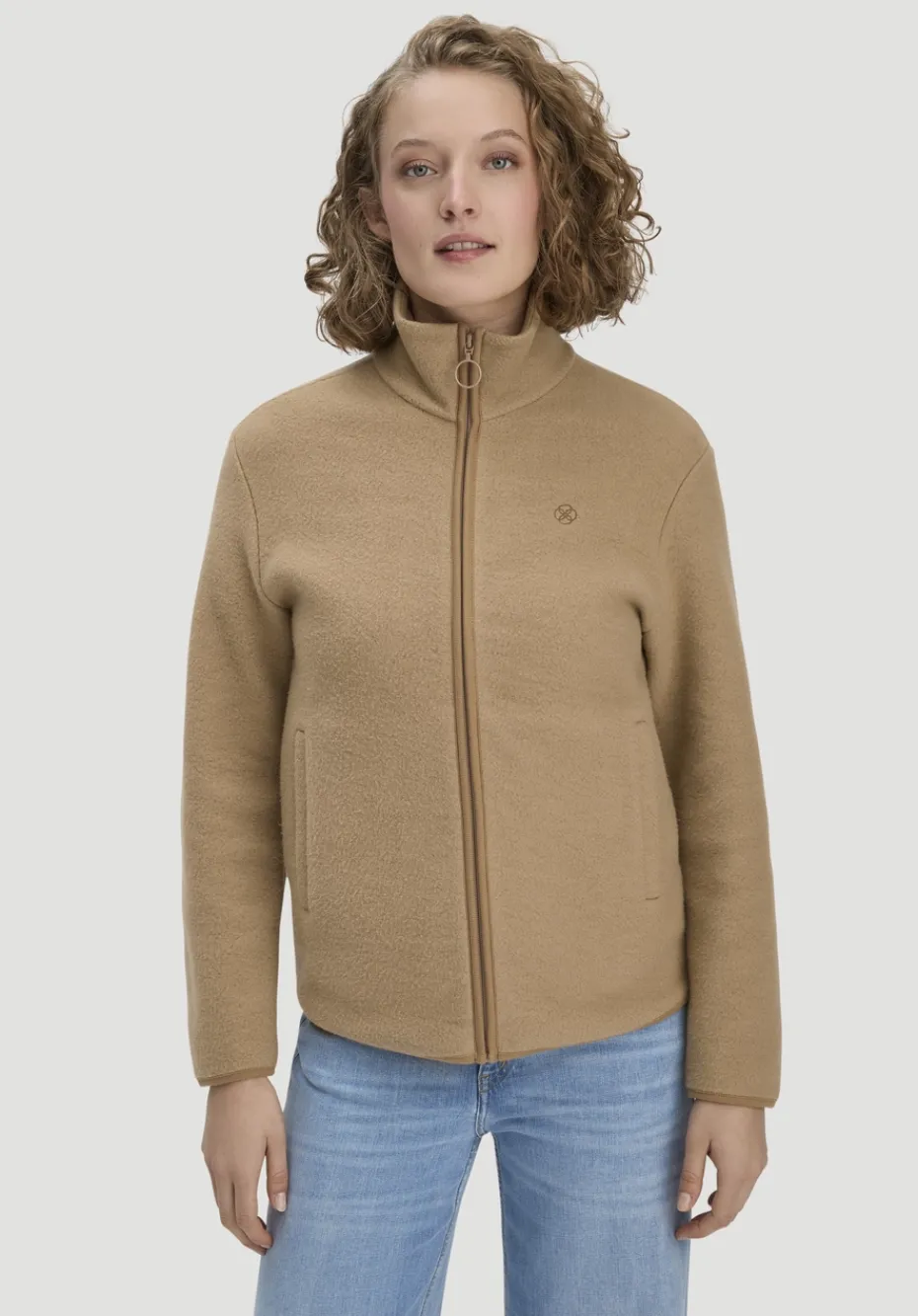 hessnatur Fleece Jacke Relaxed ACTIVE LIGHT aus reiner Bio-Baumwolle von camelbraun Clearance