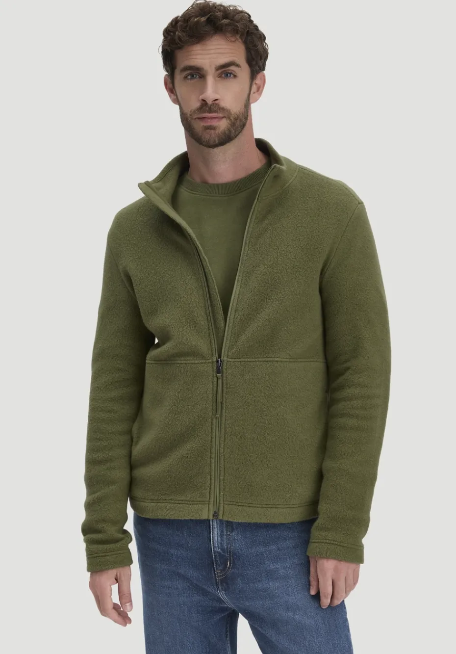 hessnatur Fleece Jacke Slim aus reiner Bio-Baumwolle von seetang Online