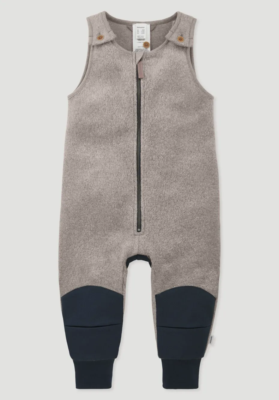 hessnatur Fleece Sommer Overall mit Softshell aus reiner Bio-Baumwolle von mandelbraun Clearance