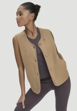 hessnatur Fleece Weste Relaxed ACTIVE LIGHT aus reiner Bio-Baumwolle von camelbraun Hot