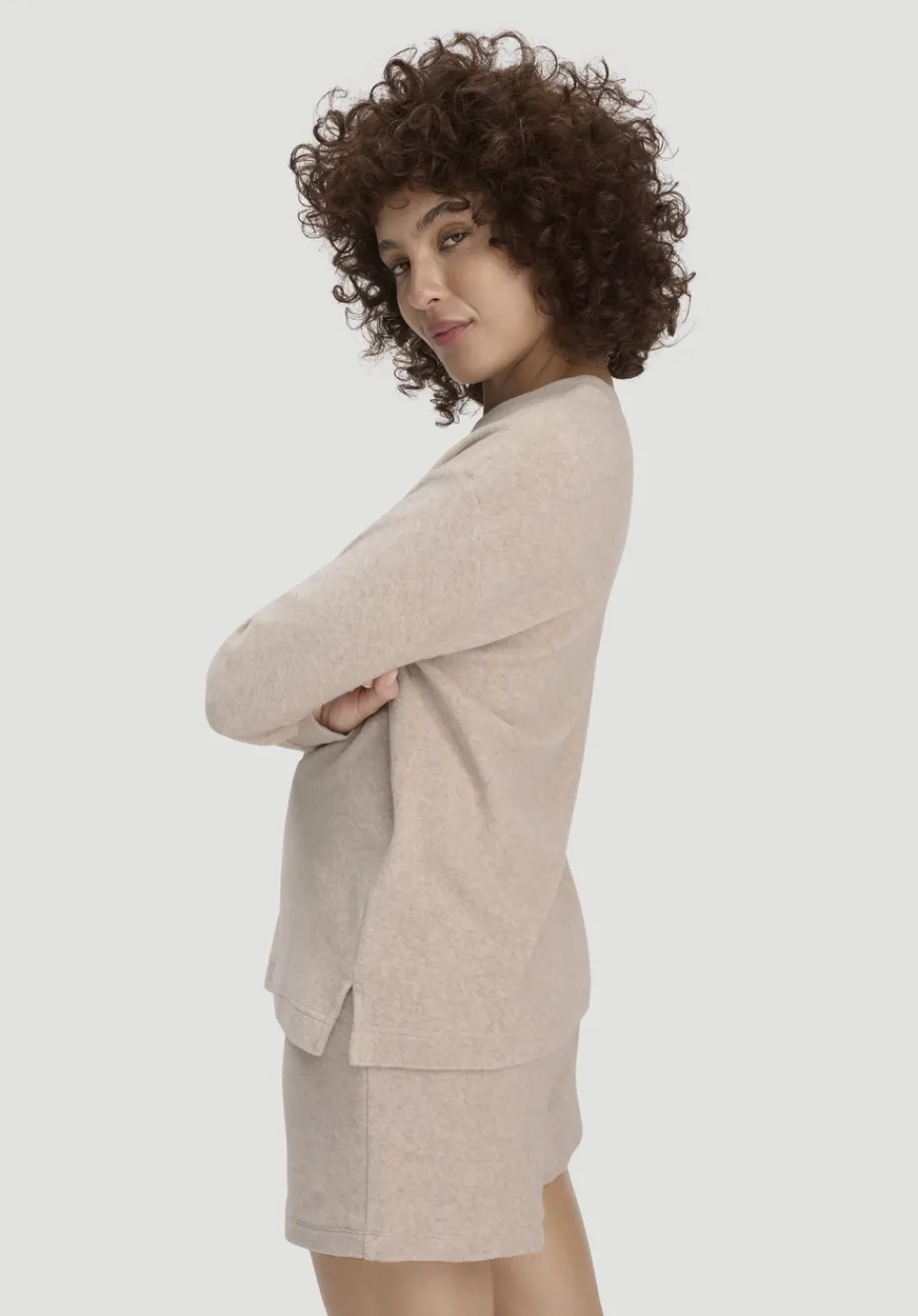 hessnatur Frottee Loungeshirt Oversize PURE COTTON aus reiner Bio-Baumwolle von düne Discount