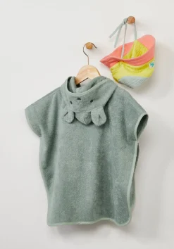 hessnatur Frottee Poncho aus reiner Bio-Baumwolle von salbei Outlet