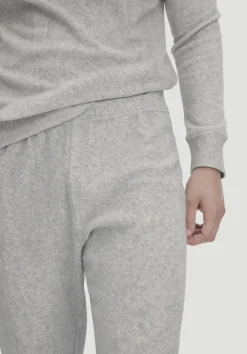 hessnatur Frottee Schlafhose PURE COTTON aus reiner Bio-Baumwolle von hellgrau Clearance