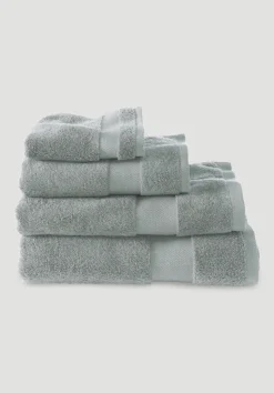 hessnatur Frottier Handtuch aus reiner Bio-Baumwolle von salbei Clearance