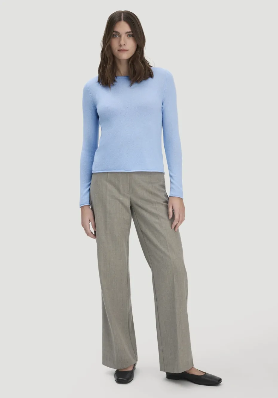 hessnatur FTC × Pullover Regular aus reinem Cashmere von hellblau New