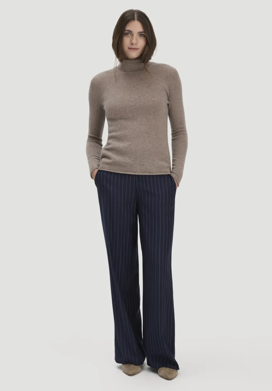 hessnatur FTC × Rollkragen Pullover Regular aus reinem Cashmere von camel Sale