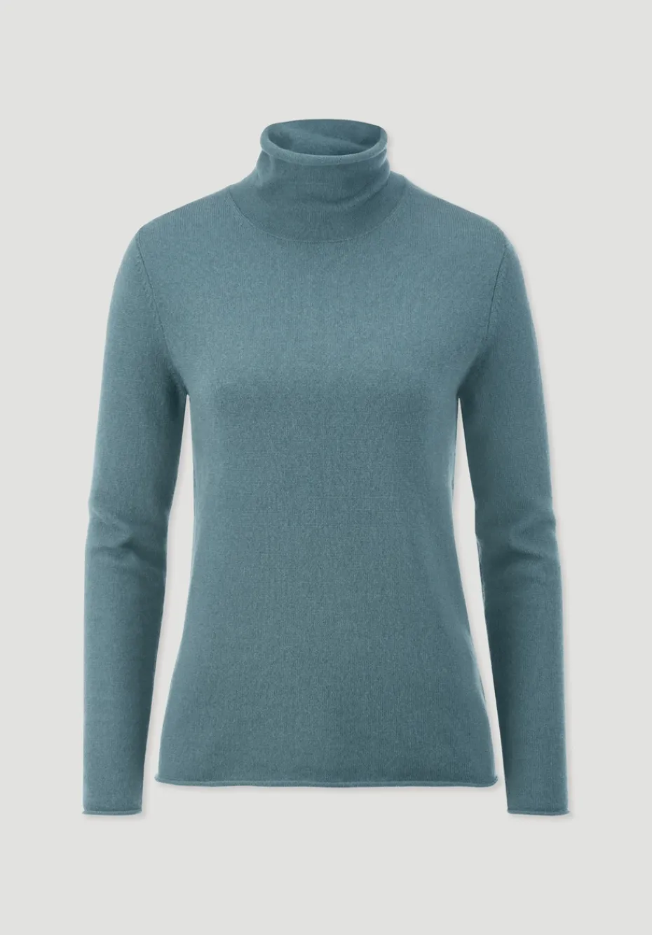 hessnatur FTC × Rollkragen Pullover Regular aus reinem Cashmere von petrolgrün