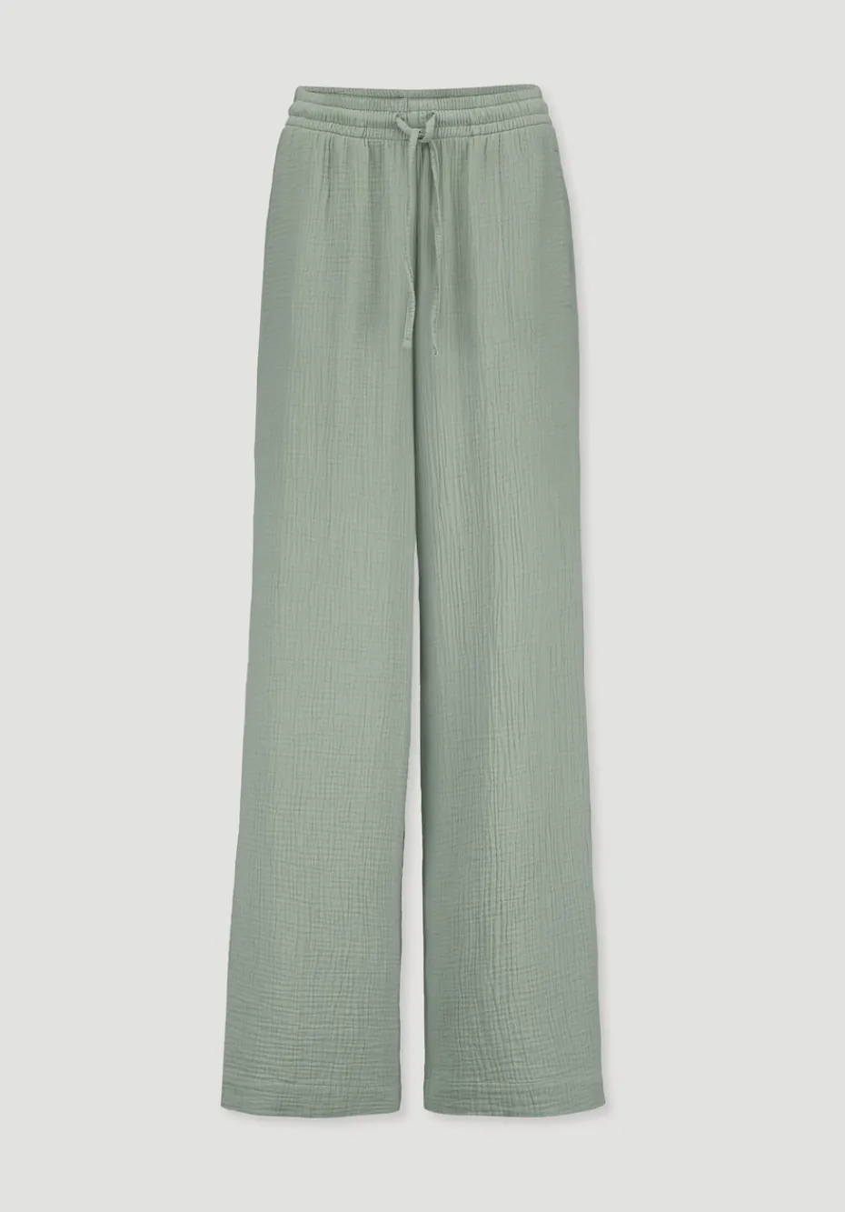 hessnatur Gewebe Hose Wide Leg aus reiner Bio-Baumwolle von mattgrün Outlet