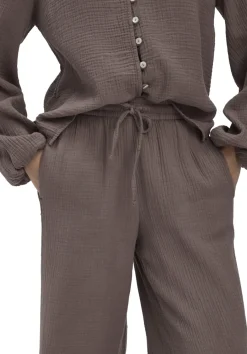 hessnatur Gewebe Hose Wide Leg aus reiner Bio-Baumwolle von mocca Online