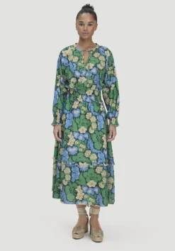 hessnatur Gewebe Kleid Midi LIV LEE aus reiner Bio-Baumwolle von seegrün Sale