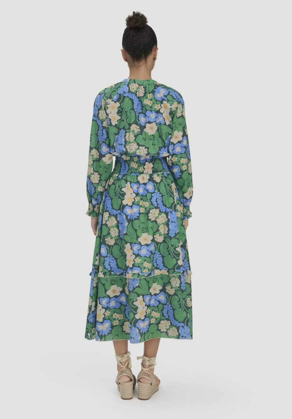 hessnatur Gewebe Kleid Midi LIV LEE aus reiner Bio-Baumwolle von seegrün Sale