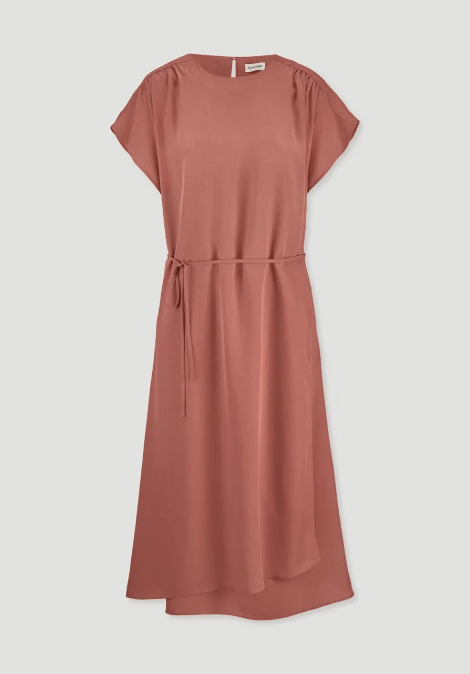 hessnatur Gewebe Kleid mit Wickeloptik Midi aus reinem TENCEL™ Lyocell von pfirsichrot Clearance