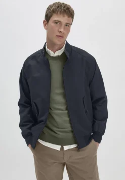 hessnatur Harrington Jacke Regular NATURE SHELL aus reiner Bio-Baumwolle von marine Outlet