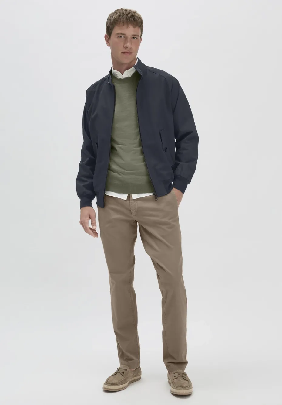 hessnatur Harrington Jacke Regular NATURE SHELL aus reiner Bio-Baumwolle von marine Outlet