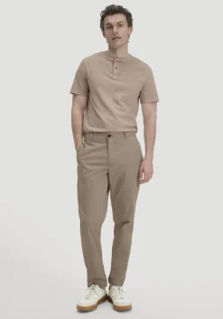 hessnatur Heavy Jersey Henley Shirt Relaxed aus reiner Bio-Baumwolle von taupe Clearance
