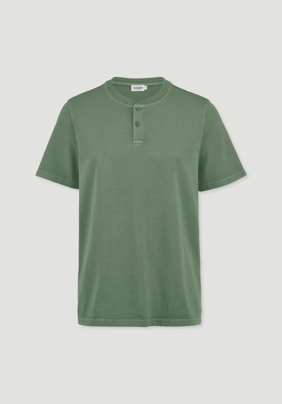 hessnatur Heavy Jersey Henley Shirt Relaxed aus reiner Bio-Baumwolle von efeugrün Outlet